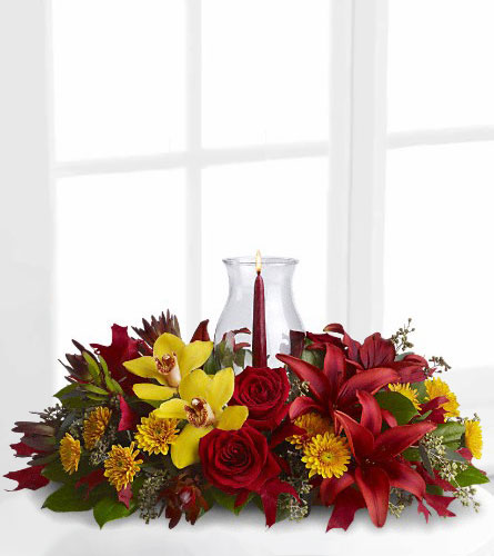 Pam's Garden - Autumn-Fall Flowers - Glow of Gratitude Centerpiece T178-1A